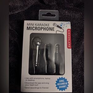 BNIB Mini Karaoke Microphone Pack- can use with cell, laptop, or desktop!